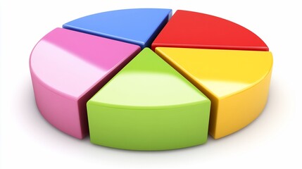 Obraz premium Colorful pie chart data analysis presentation