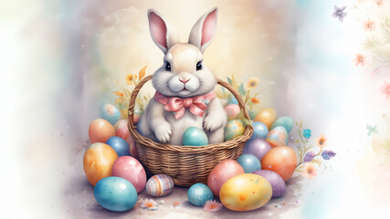 Easter Bunny with Basket and Eggs 23