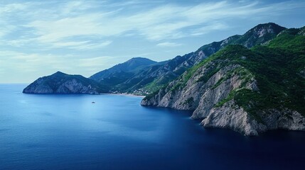 Coastal Mountain Range Aerial View