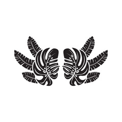 tropical leave frame decoration vector art