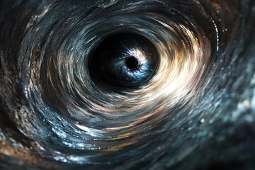 Dark swirling vortex eye digital art cosmic background