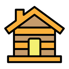 Cabin Vector Filled Icon Design