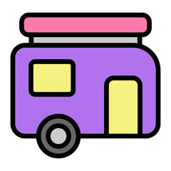 Caravan Vector Filled Icon Design