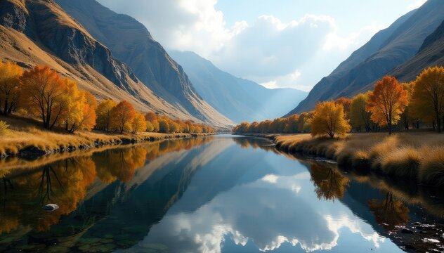 Reflections of Glencoe Valley in River Coupall, coup gall, serene