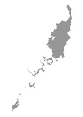 map Badeldaop Island in Palau country with grey color