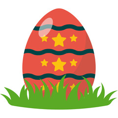 Easter Egg in Grass Illustration