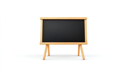 Wooden chalkboard on a white background, ideal for educational or creative presentations