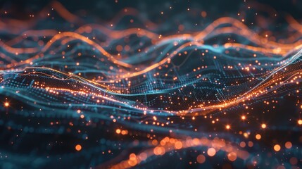 Neural network nodes expanding and contracting in a symphony of digital activity