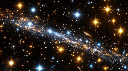 Cosmic nebula shines, stars burst, dark space backdrop, celestial art