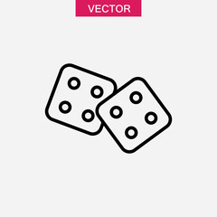 Dice, game icon.vector flat black linear illustration for web and app..eps