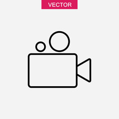 Video camera icon.vector flat black simple linear illustration for web and app..eps