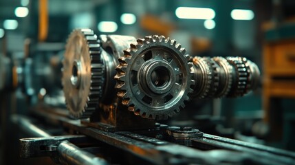 Obraz premium Factory Gears Assembly Line Industrial Production