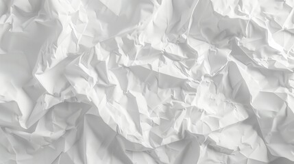 Obraz premium Top view detailed crumpled white paper sheet texture abstract background. AI generated image