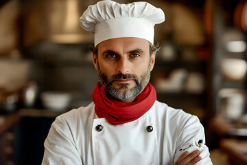Chef in a Rustic Kitchen
