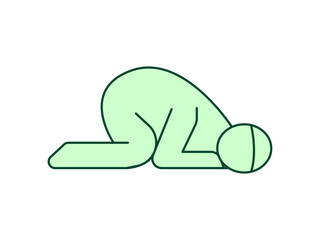 Prayer icon. Eid Al-fitr icon. Fill outline icon concept.