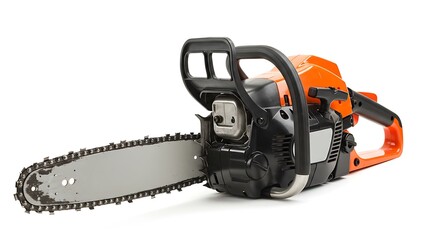 Naklejka premium Isolated Chainsaw on White Background for Forestry and Construction Work