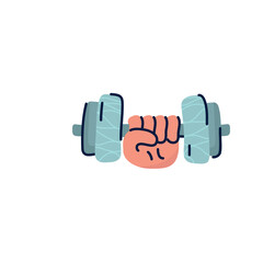 Vector image of a gym dumbbell icon with a white background