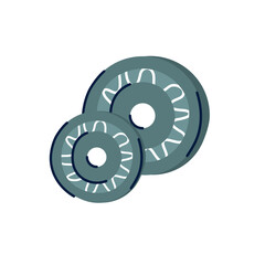 Vector image of a gym dumbbell icon with a white background