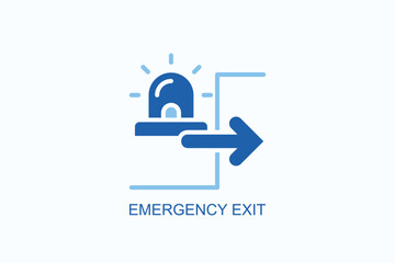 Emergency Exit Icon Or Logo Isolated Illustration