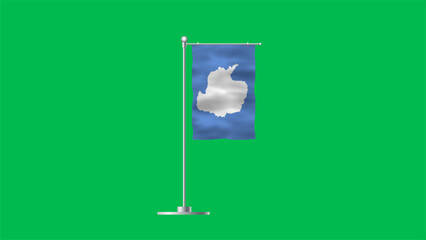 High detailed flag of Antarctica. National Antarctica flag. 3D illustration.