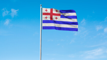 High detailed flag of Adjara. National Adjara flag. 3D illustration.