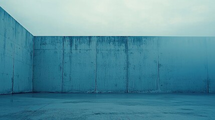A serene, empty concrete space under a cloudy sky, evoking solitude and contemplation