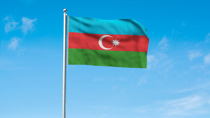 High detailed flag of Azerbaijan. National Azerbaijan flag. 3D illustration.