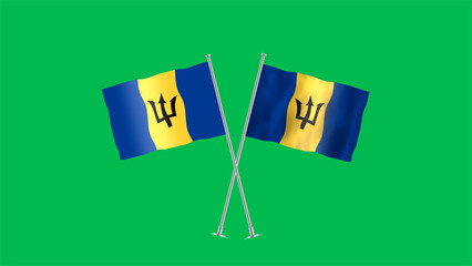 High detailed flag of Barbados. National Barbados flag. North America. 3D illustration.