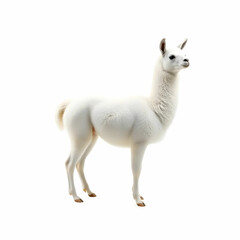 Fototapeta premium a white Llama isolated on the white background