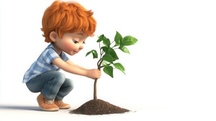 Adorable little boy holding a bouquet of flowers with a smile in a spring garden