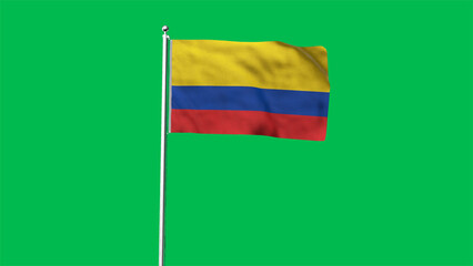 High detailed flag of Colombia. National Colombia flag. South America. 3D illustration.