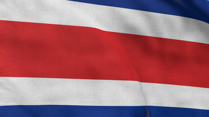 High detailed flag of Costa Rica. National Costa Rica flag. North America. 3D illustration.
