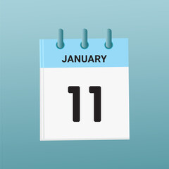 11th February daily calendar icon template. February 11 day calendar design. Single day calendar in vector illustration flat style.