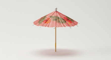 Tropical Drink Umbrella on White Background for Cocktail Party Decoration