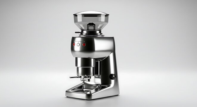 Professional Coffee Grinder Machine for Espresso in Silver Tone Studio