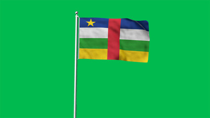 High detailed flag of Central-African Republic. National Central-African Republic flag. Africa. 3D illustration. © LumeLense