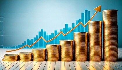 上昇するグラフとコインのイメージ Generative AI