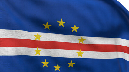High detailed flag of Cape Verde. National Cape Verde flag. Africa. 3D illustration.
