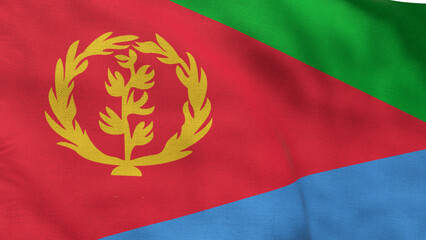 High detailed flag of Eritrea. National Eritrea flag. Africa. 3D illustration.
