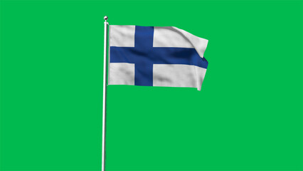 High detailed flag of Finland. National Finland flag. Europe. 3D illustration.