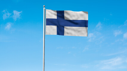 High detailed flag of Finland. National Finland flag. Europe. 3D illustration.
