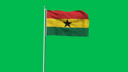 High detailed flag of Guinea-Bissau. National Guinea-Bissau flag. Africa. 3D illustration.