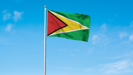 High detailed flag of Guyana. National Guyana flag. South America. 3D illustration.