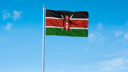 High detailed flag of Kenya. National Kenya flag. Africa. 3D illustration.