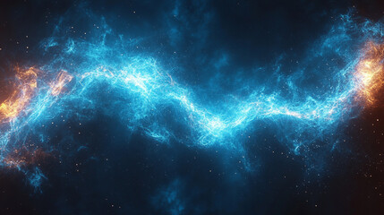 Fototapeta premium energy and electrical background featuring blue lightning and plasma, symbolizing chaos and power. Bright, modern tone with blurred empty space for caption. Ideal for tech and futuristic themes.