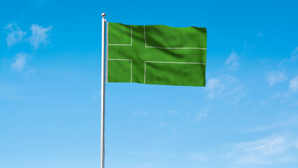 High detailed flag of Ladonia. National Ladonia flag. 3D illustration.