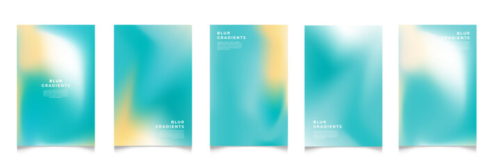 Fototapeta premium Abstract blur gradient background. Collection. Abstract liquid background. Vibrant color blend. Blurred fluid colors. Gradient mesh. Modern design template for posters, ad banners, brochures ,web.