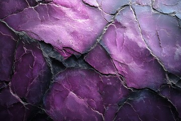 Obraz premium Deep Purple and Black Cracked Stone Texture Background Rough Natural Rock Surface Detail