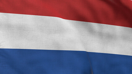 High detailed flag of Netherlands. National Netherlands flag. Europe. 3D illustration.