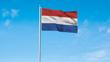 High detailed flag of Netherlands. National Netherlands flag. Europe. 3D illustration.